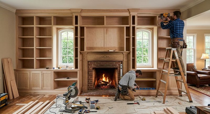 Built In Bookcase Installation in Winston Salem, NC