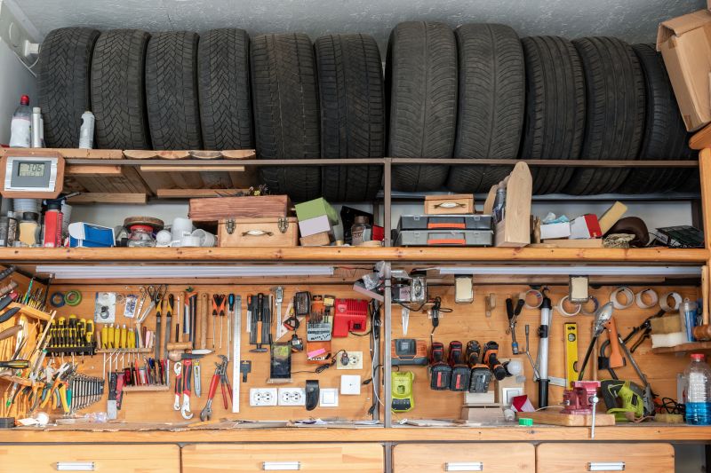 Garage with Wall-Mounted Racks